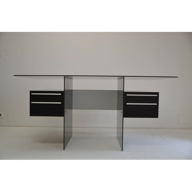 Vintage glass desk by Xavier Marbot 1960