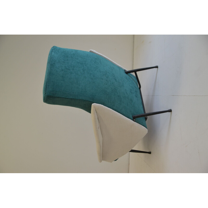 Vintage armchair duck blue by GUY BESNARD