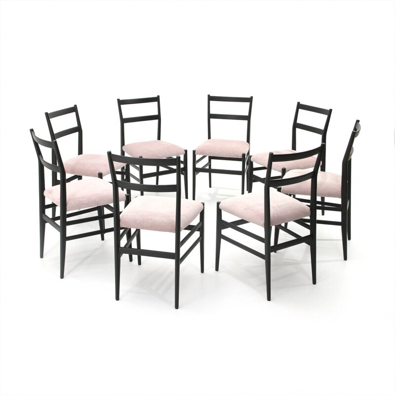 Set of 8 Leggera chairs by Gio Ponti for Cassina