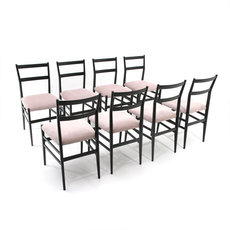 Set of 8 Leggera chairs by Gio Ponti for Cassina