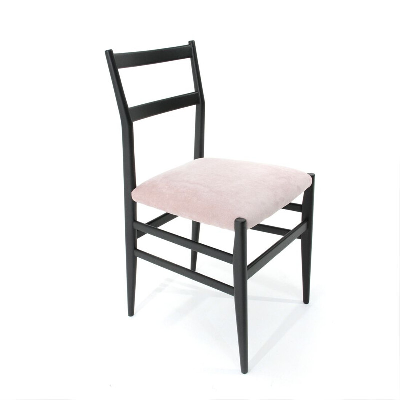 Black and pink Leggera chair by Gio Ponti for Cassina