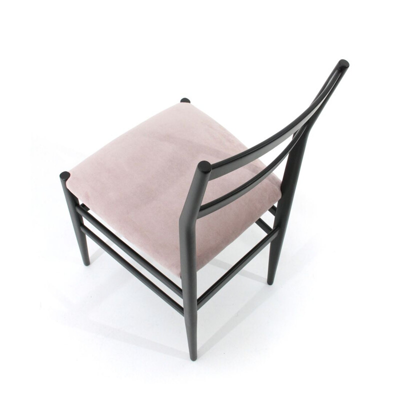 Black and pink Leggera chair by Gio Ponti for Cassina