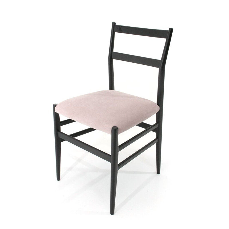 Black and pink Leggera chair by Gio Ponti for Cassina