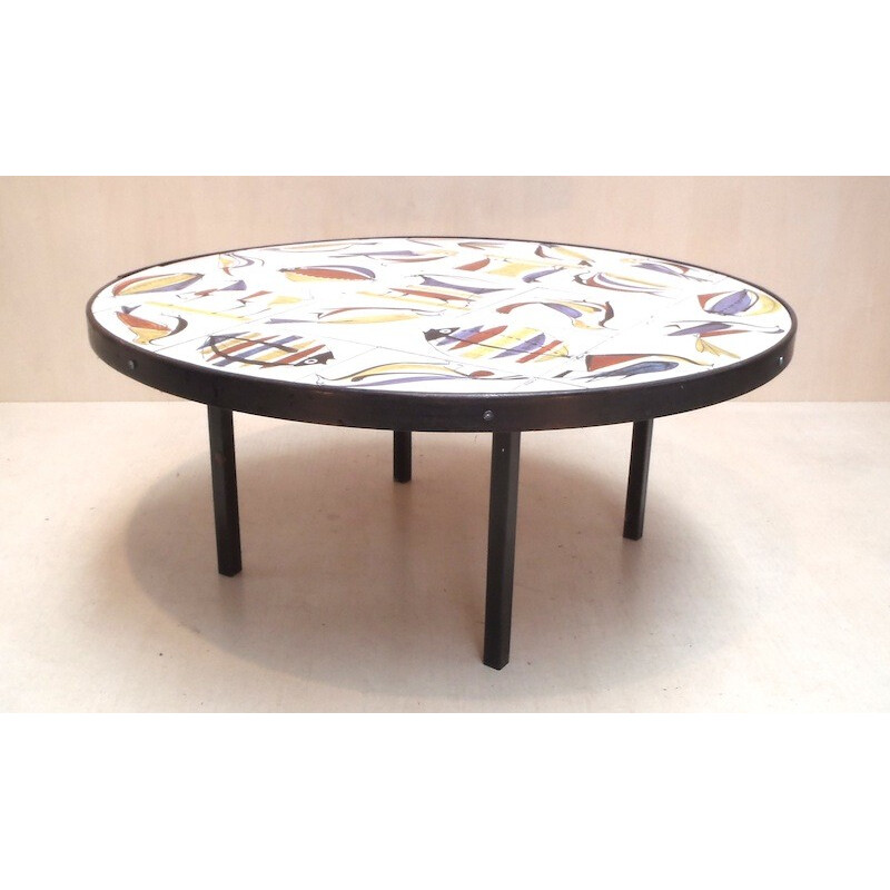Vintage coffee table, Roger CAPRON - 1950s