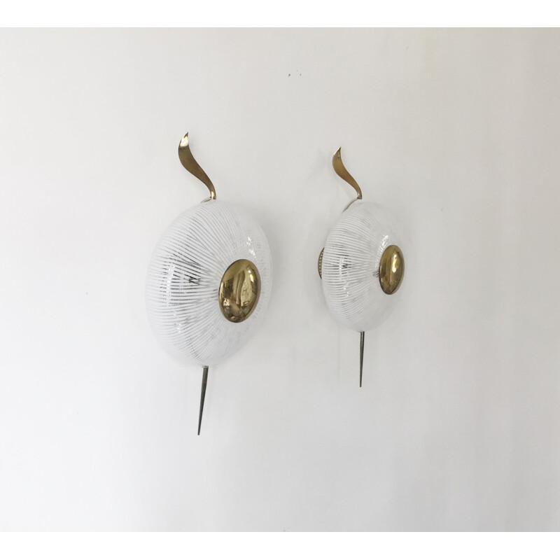 Pair of vintage wall lamp from Maison Lunel 1950