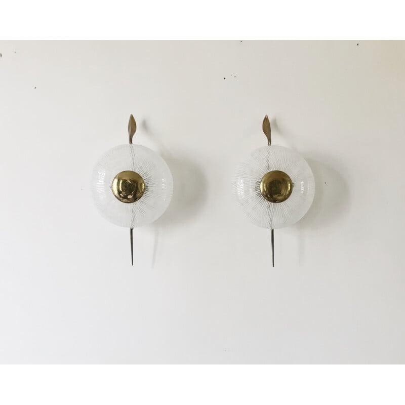 Pair of vintage wall lamp from Maison Lunel 1950