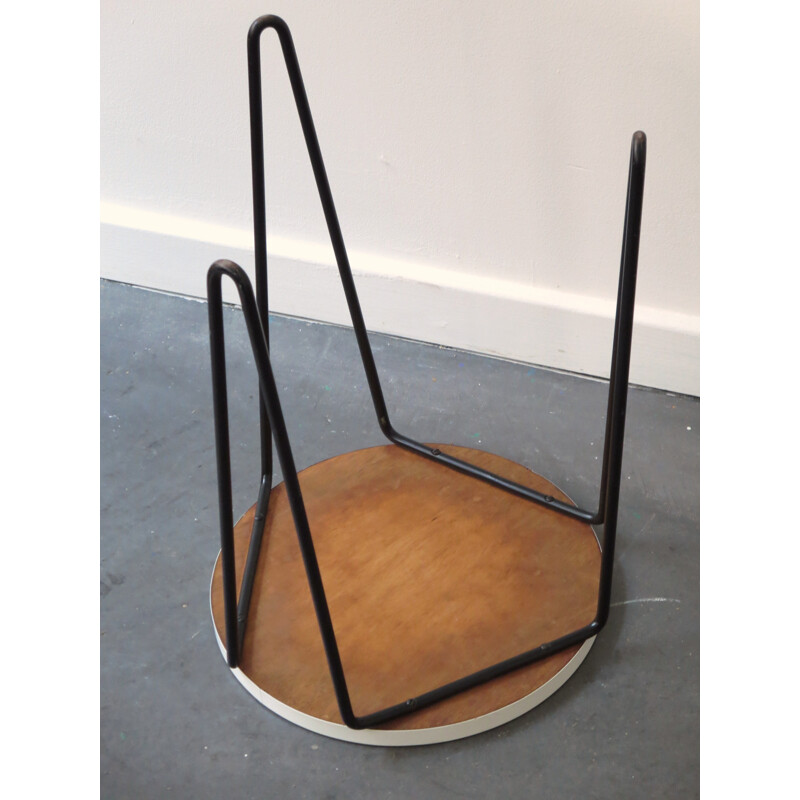 Knoll International steel and birch stool, Florence KNOLL - 1947