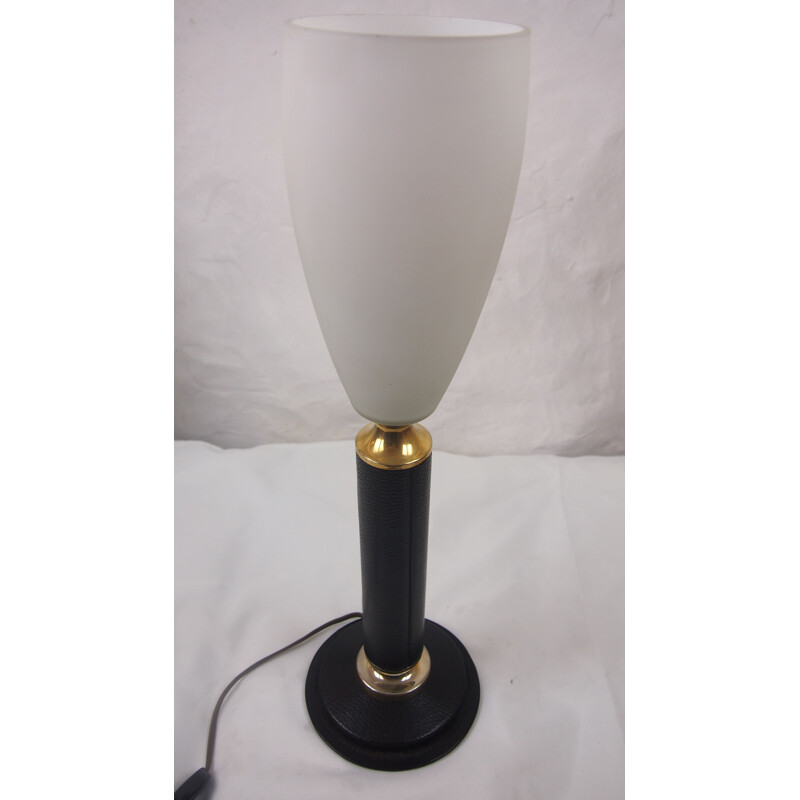 LE TANNEUR lámpara de cuero vintage opalina