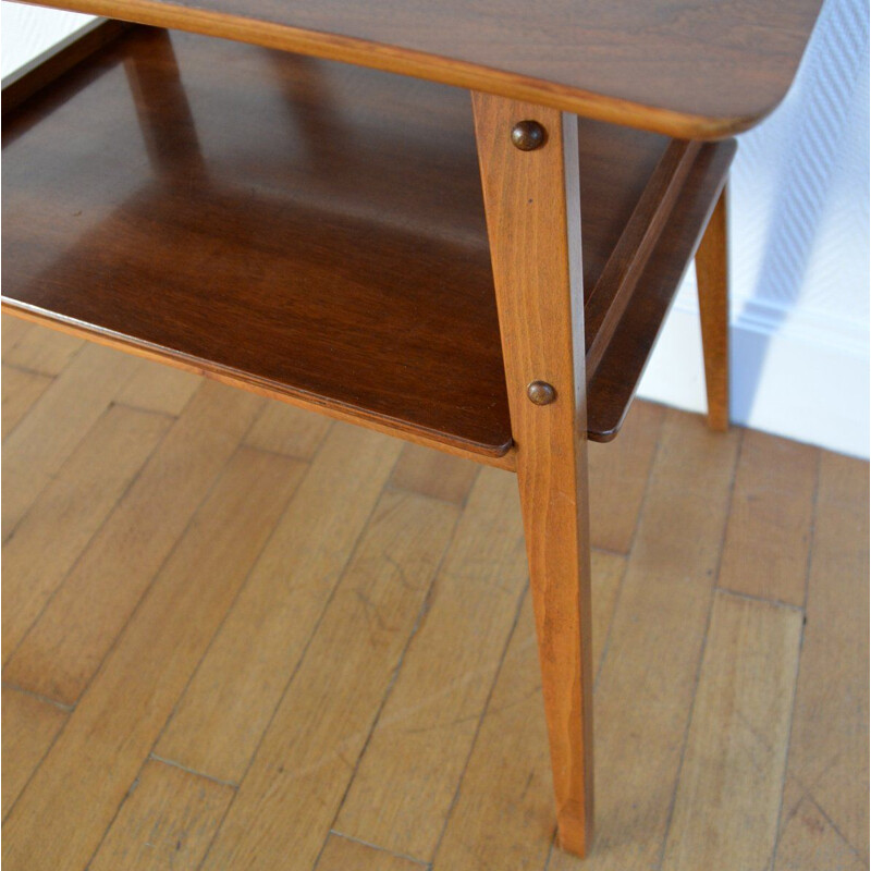 Vintage side table compass feet