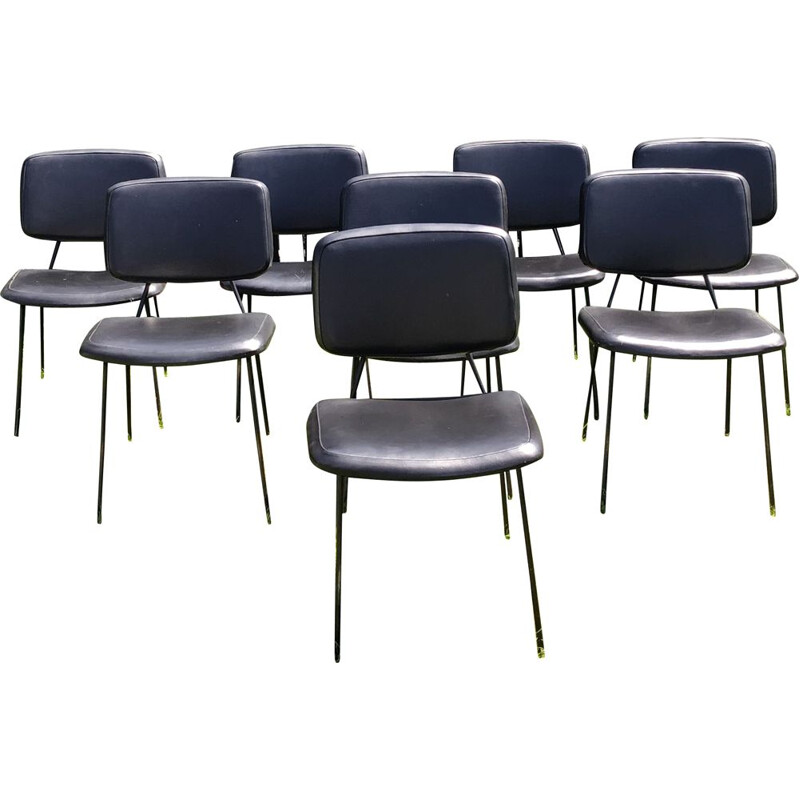 Set of 8 chairs CM196 by Pierre Paulin