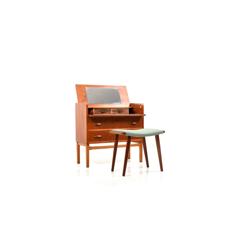 Vintage teak and oak dressing table, Denmark 1950