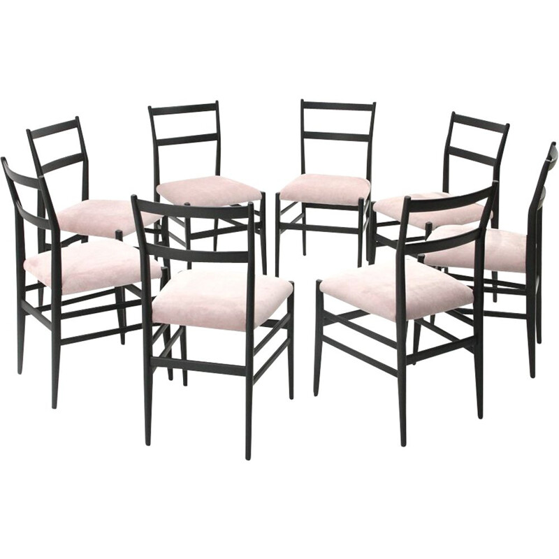 Set of 8 Leggera chairs by Gio Ponti for Cassina