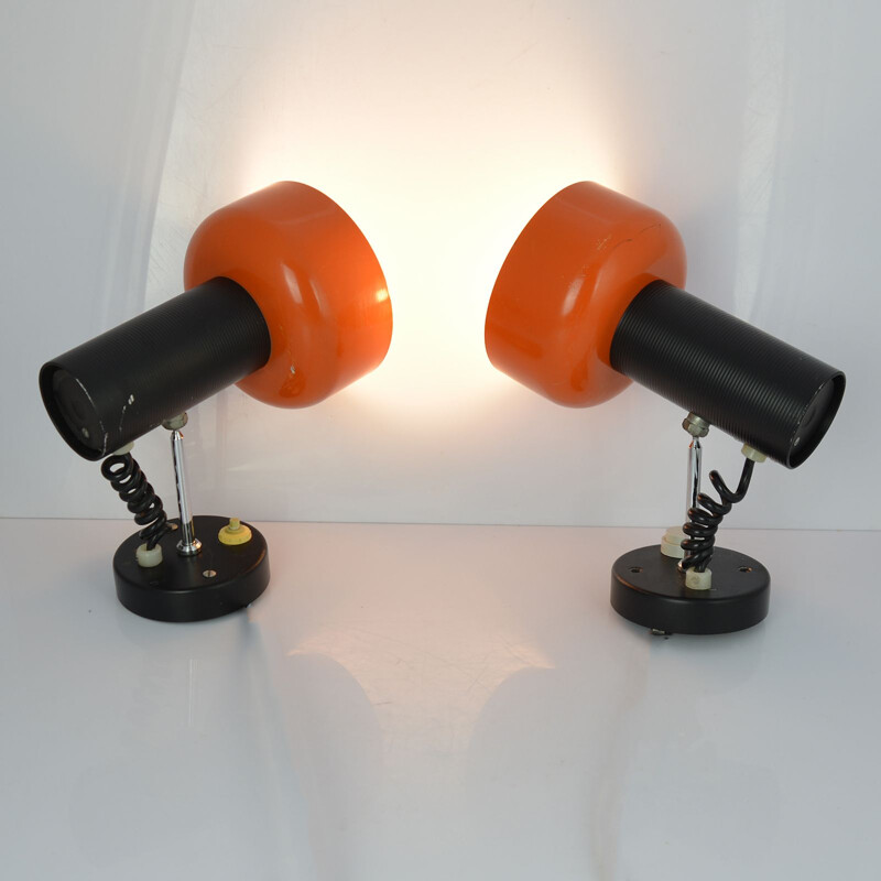 Pair of vintage wall lamps by J. Hurka, Napako