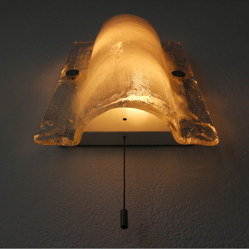 Vintage german wall lamp in glass and metal 1960