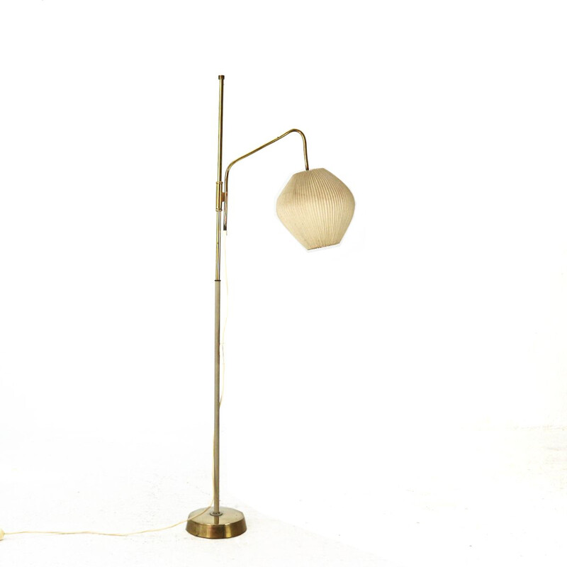 Vintage german floorlamp in brass and fabric 1950