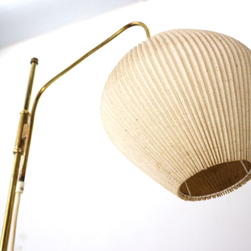 Vintage german floorlamp in brass and fabric 1950