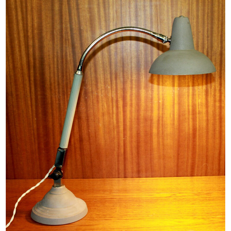 Lampe de bureau vintage en métal et bakélite, 1950