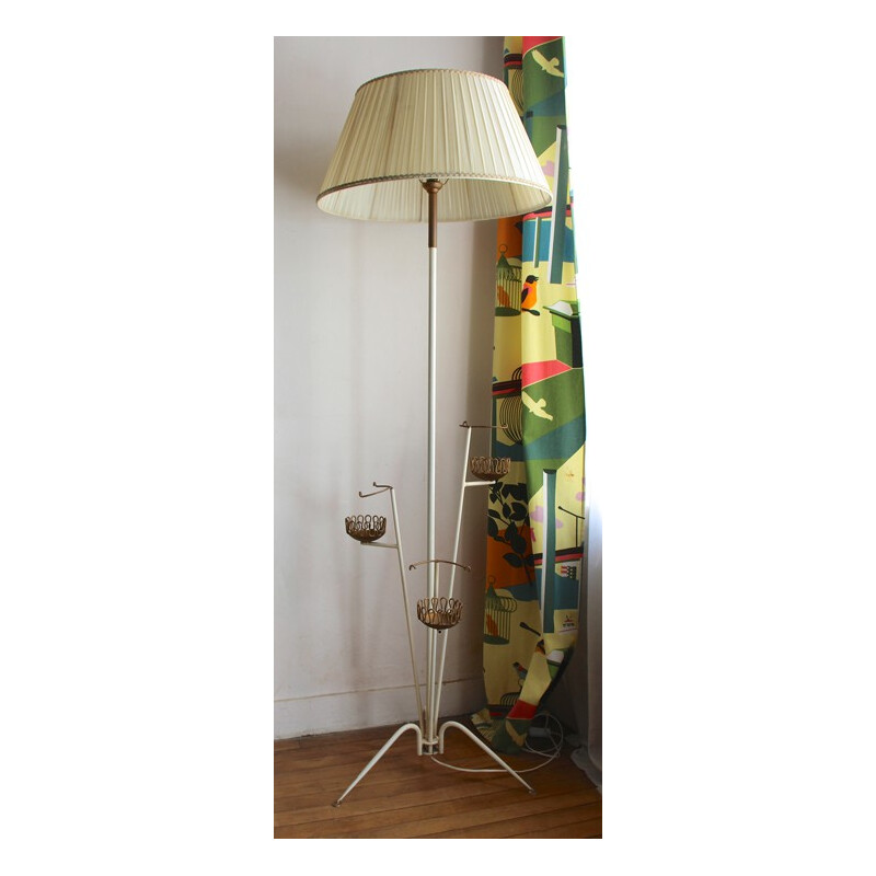 Floor lamp in metal, plastic and fabric - 1950s