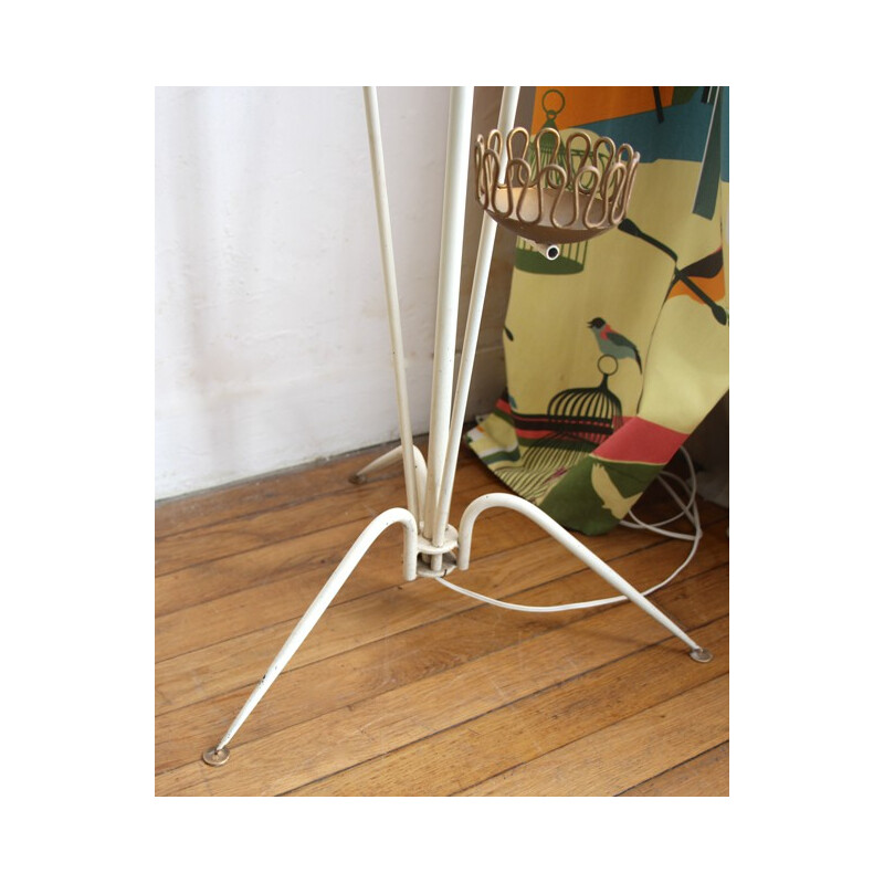 Floor lamp in metal, plastic and fabric - 1950s