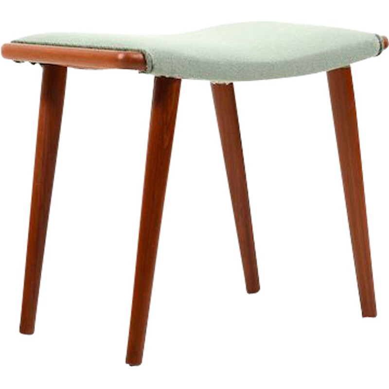 Vintage stool in teak and Kvadrat fabric, Denmark 1950