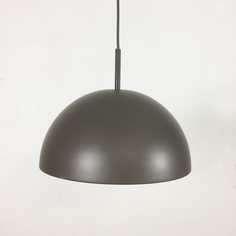 Vintage brown metal pendant lamp by Rolf Krüger for Staff Lights, Germany 1970