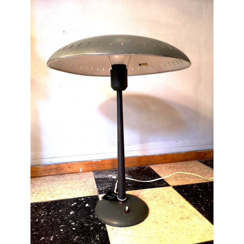Lampe vintage pour Philips en laiton et métal 1950