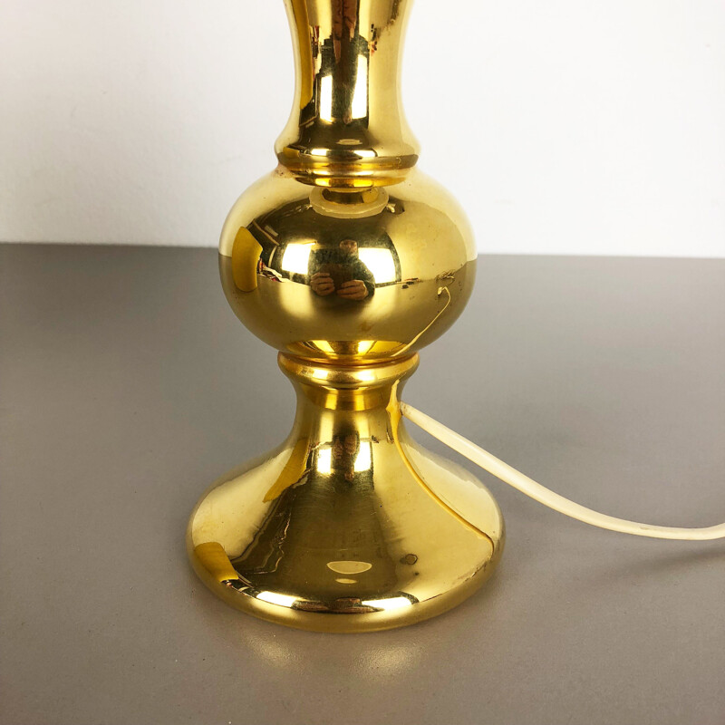 Vintage gele lamp van zijde en glas van Uno en Östen Kristiquil voor Luxus Vittsjö, Zweden 1970