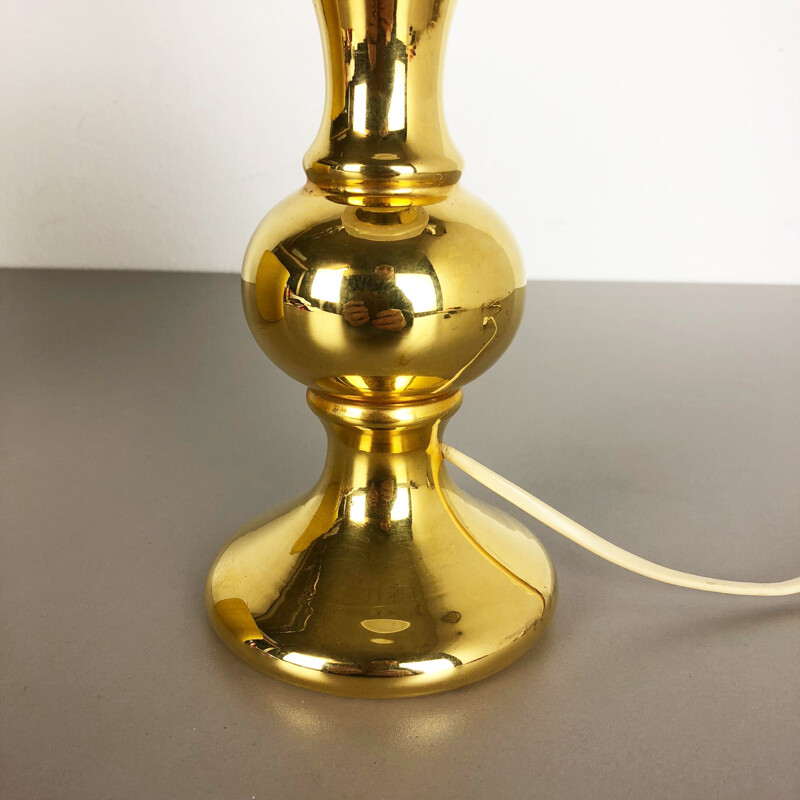 Vintage yellow silk and glass lamp by Uno and Östen Kristiquil for Luxus Vittsjö, Sweden 1970