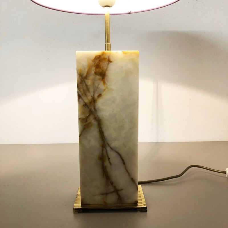 Vintage marble lamp base, Italy 1960