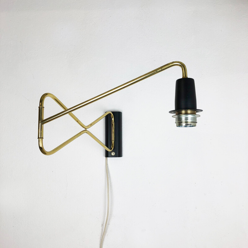 Vintage wall lamp in brass and metal by Cosak Germany 1950s