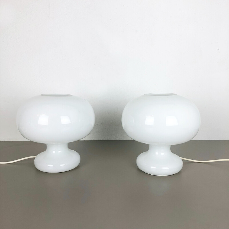 Pair of vintage glass bubble table lamps by Cosack Lights, Germany 1970