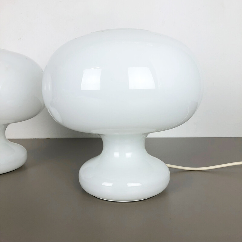 Pair of vintage glass bubble table lamps by Cosack Lights, Germany 1970