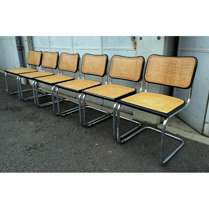 Set of 6 Cesca B32 chairs, Marcel BREUER - 1970s