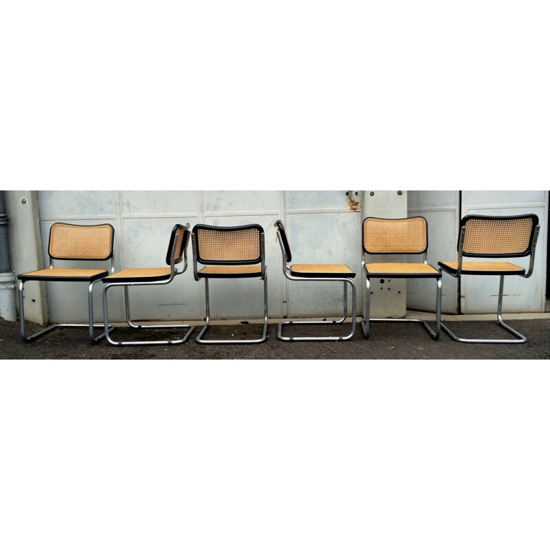 Set of 6 Cesca B32 chairs, Marcel BREUER - 1970s