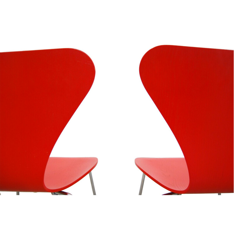 Paire de chaises vintage Butterfly modèle 3107 par Arne Jacobsen pour Fritz Hansen, 1996