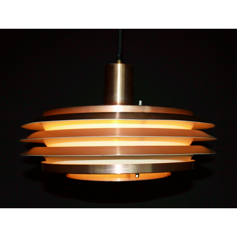 Vintage hanging lamp copper UFO Scandinavian 1970s