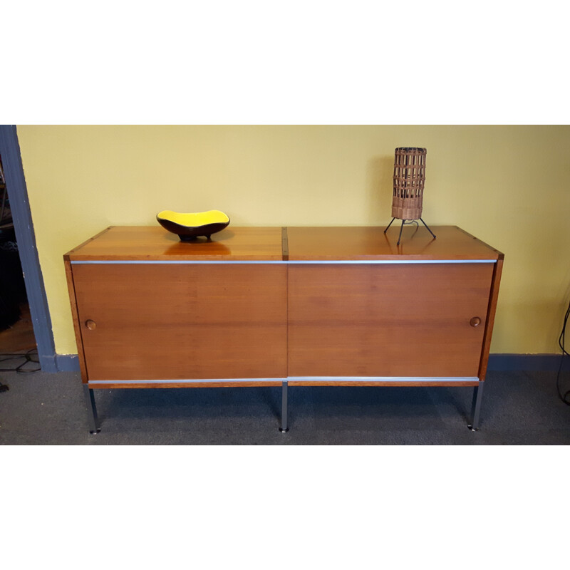 Wooden and metal sideboard, Joseph André MOTTE & Pierre GUARICHE - 1960s