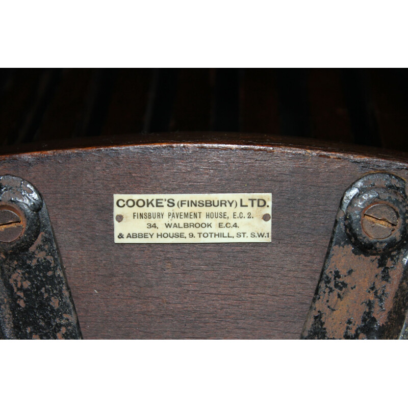 Vintage chair London Banker in mahogany Cook's (Finsbury) LTD 1940s