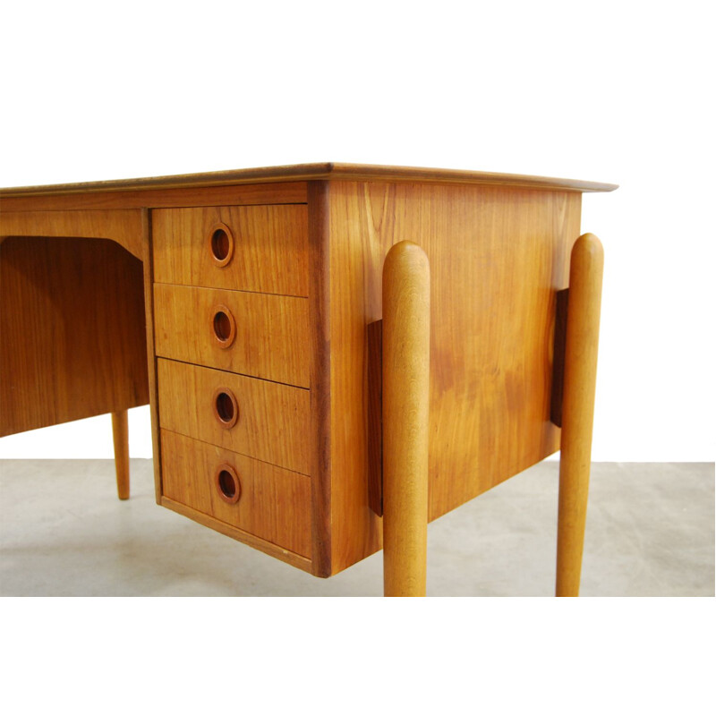 Vintage Pine Veneer Desk 1960s