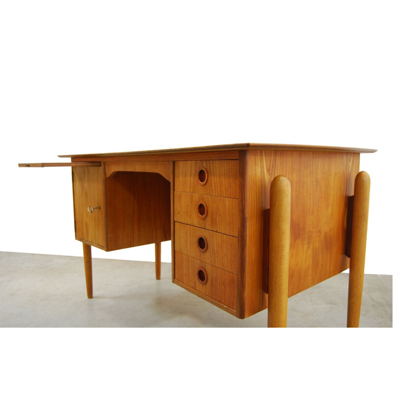 Vintage Pine Veneer Desk 1960s