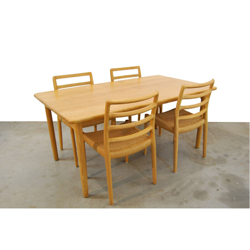 Vintage Oak Dining Table by Kurt Østervig for KP Møbler 1970s