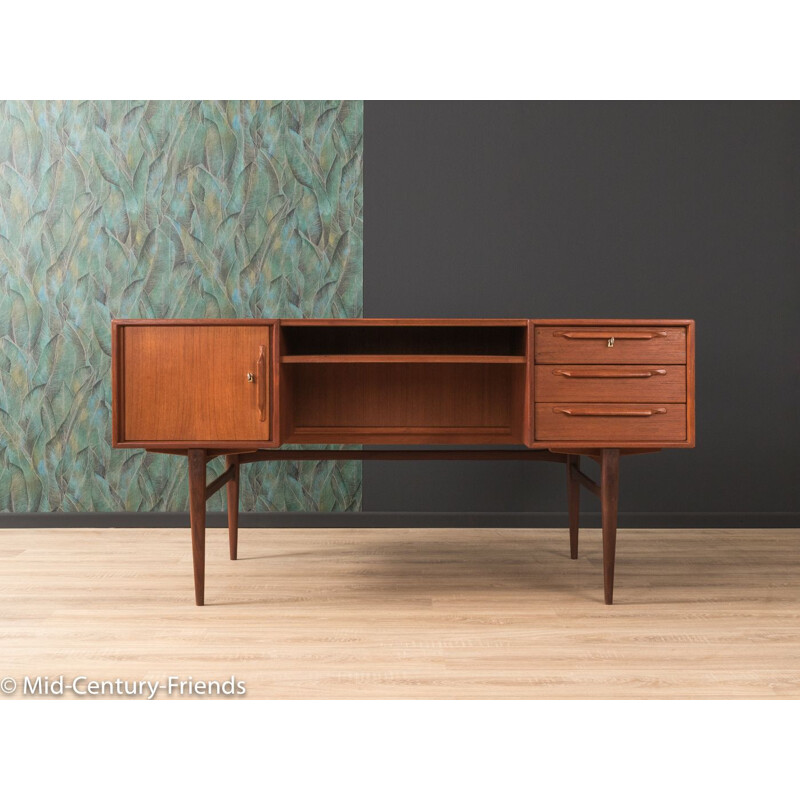 Vintage teak writing desk by Heinrich Riestenpatt 1960s