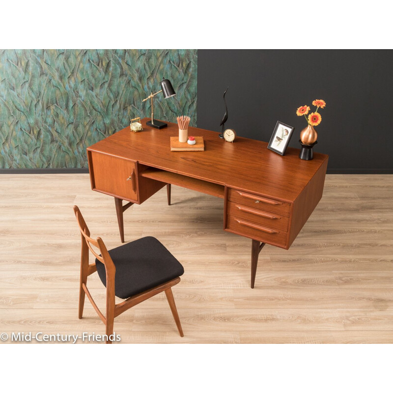 Vintage teak writing desk by Heinrich Riestenpatt 1960s