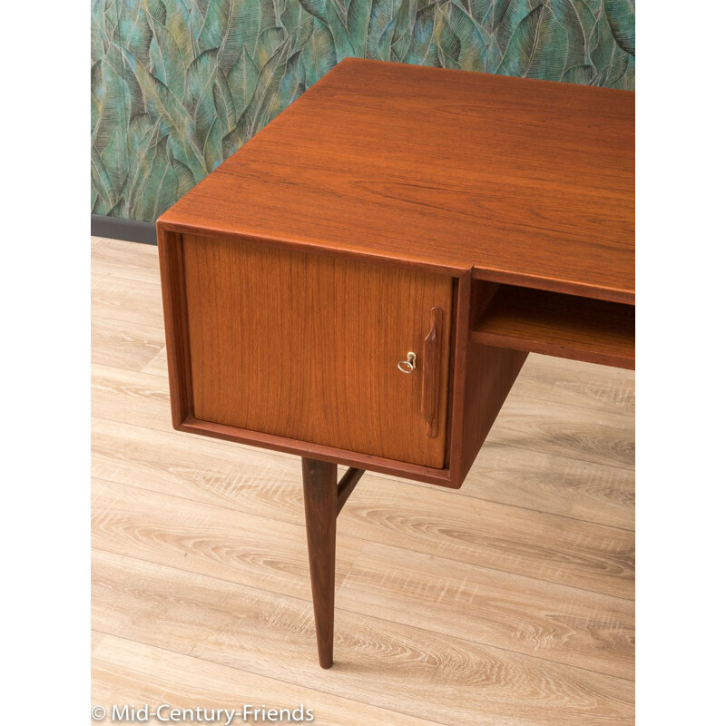 Vintage teak writing desk by Heinrich Riestenpatt 1960s