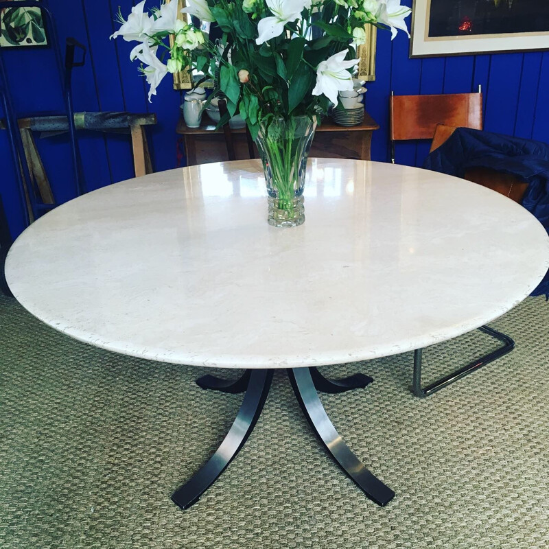 Vintage T69 marble round table by Osvaldo Borsani 1960