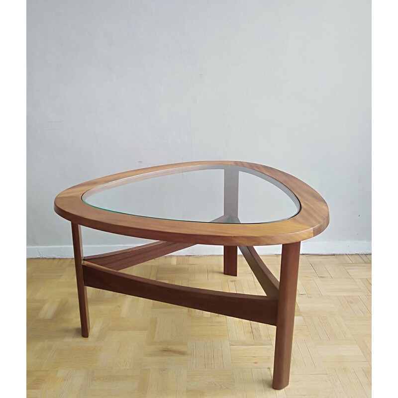 Vintage coffee table tripod in teak Edition Nathan 1960