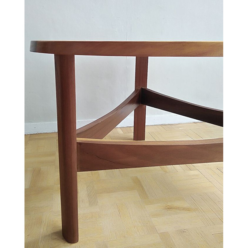 Vintage coffee table tripod in teak Edition Nathan 1960