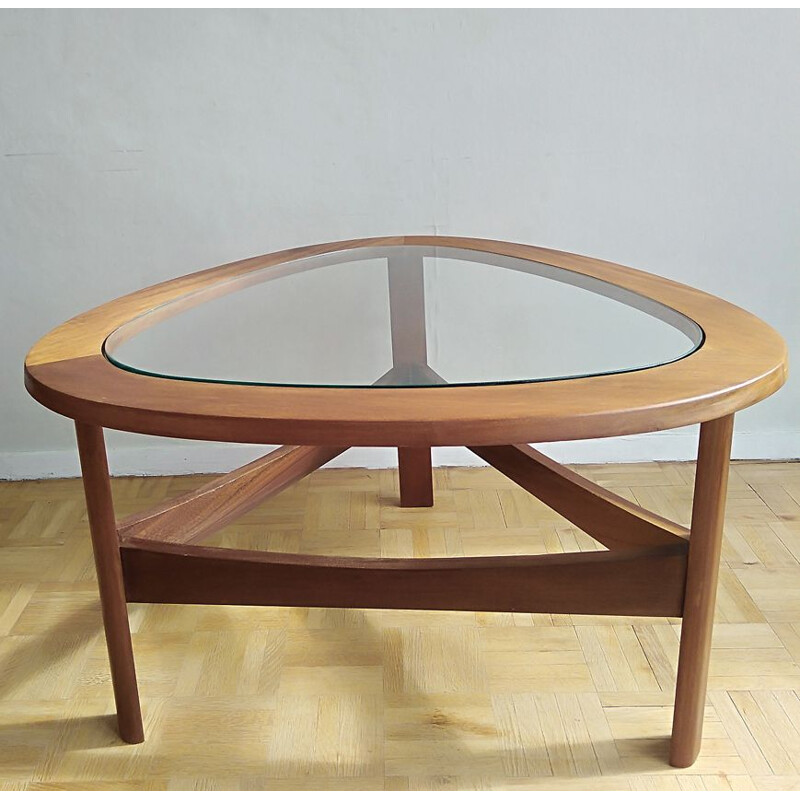 Vintage coffee table tripod in teak Edition Nathan 1960