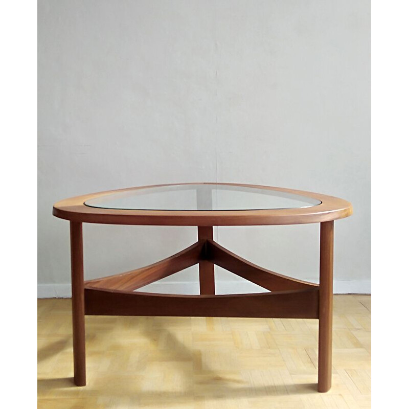 Vintage coffee table tripod in teak Edition Nathan 1960