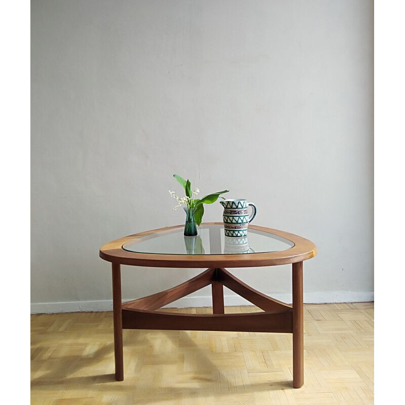 Vintage coffee table tripod in teak Edition Nathan 1960